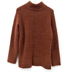 Abercrombie & Fitch Mock Neck Sweater Size M‎ Oversized Rust Orange Brown Cozy